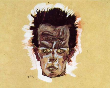 autoportrait de Schiele ( j'adore )